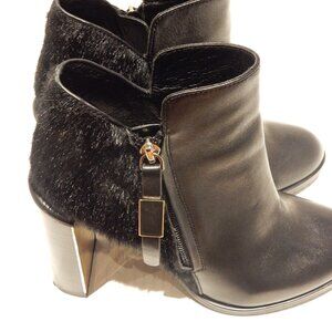 CHLOE "FLORETO" BLACK LEATHER /CLAF HAIR BOOTIES